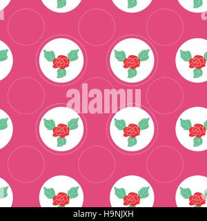 Florale Muster mit Rosen auf hellem Hintergrund - nahtlose Vektor-Illustration. Stock Vektor