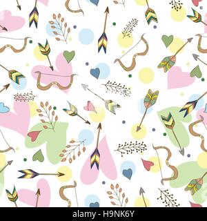 nahtlose Muster - ethnische bunten Vecor mit indischen handgezeichneter Pfeilen Stock Vektor