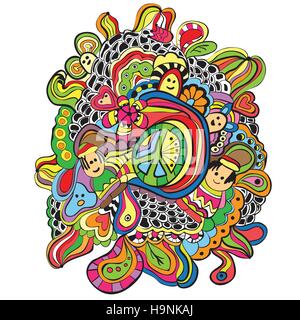 -Handgemalte abstrakte Kritzeleien auf weißem Hintergrund - Vektor-Illustration Stock Vektor