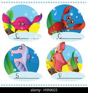 Wort-Spiel für Kinder - was auf dem Bild gezeichnet ist Stock Vektor