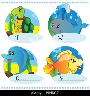 Wort-Spiel für Kinder - was auf dem Bild gezeichnet ist Stock Vektor