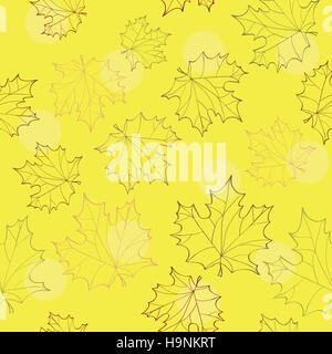 Herbstlaub nahtlose - leuchtend gelbe Vektor Hintergrund Stock Vektor