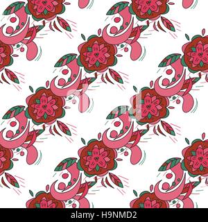Rosa Blumen nahtlose Hintergrund - Vektor Textur mit Blume Stock Vektor