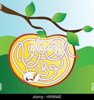 Kinder Puzzle - einfaches Labyrinth - helle Vektor-illustration Stock Vektor