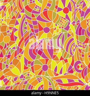 -Handgemalte abstrakte Seamless Pattern - Dudling Stil Stock Vektor