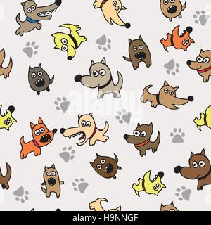 Niedlichen Hund nahtlose Textur Hintergrund - nahtlose Muster Stock Vektor