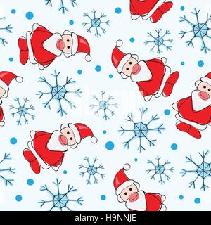 Nahtlose Muster - lustige Weihnachtsmann - Vektor-illustration Stock Vektor