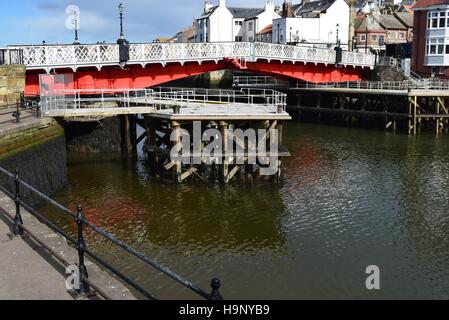 Drehbrücke Whitby Stockfoto