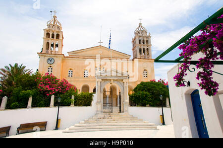 Griechische Insel Agia Triada Kirche im Dorf Lefkes Paros Insel Kykladen Greeece Stockfoto