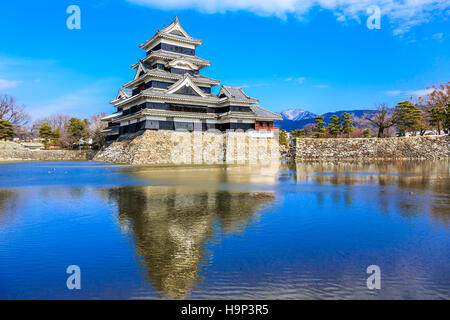 Matsumoto, Japan. Matsumoto Castle (Crow Schloss, Burg Fukashi) Stockfoto