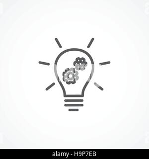 Graue Innovation Symbol auf weißem Hintergrund Stock Vektor