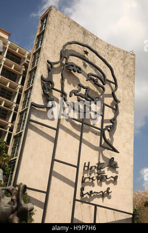 Stahl Denkmal der kubanischen Revolution: Che Guevara, Plaza De La Revolución, Platz der Revolution, Havanna, Kuba. Stockfoto
