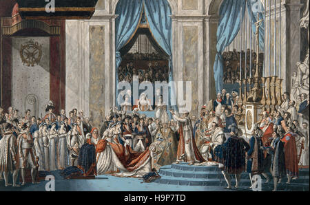 Enraving des 19. Jahrhunderts; Die Krönung von Napoleon Bonaparte 2. Dezember 1804 Stockfoto