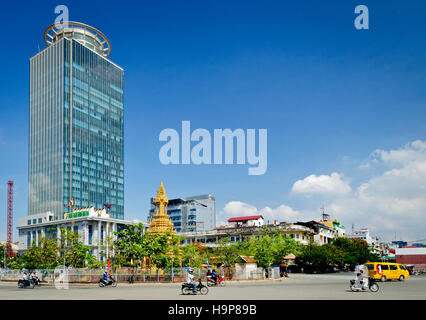 Canadia Bank Tower-moderne Architektur-Gebäude Wolkenkratzer im Zentrum Phnom Penh Stadt Kambodscha Stockfoto