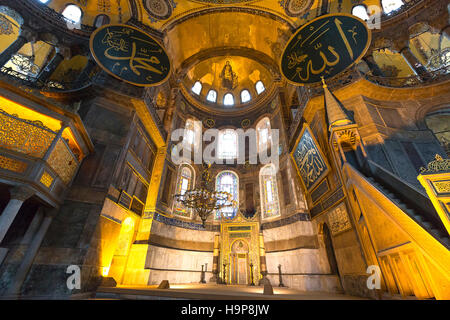 Innenraum der Hagia Sophia in Istanbul, Türkei Stockfoto
