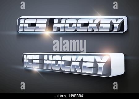 Das Wort Hockey. Symbol des Sports. Stock Vektor