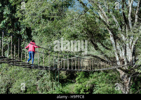 Seil-Brücke, Lao Chai, Sapa, Vietnam, Asien Stockfoto