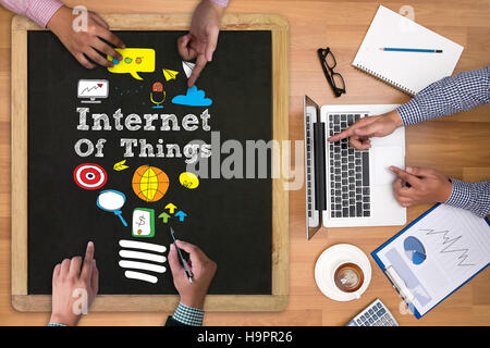 Vintage Tafel mit Holzrahmen Tafel Internet von dünnen Stockfoto