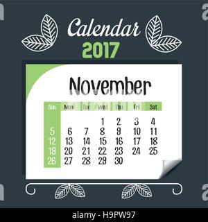 Kalender 2017 Vorlage Symbol Vektor-Illustration-design Stock Vektor