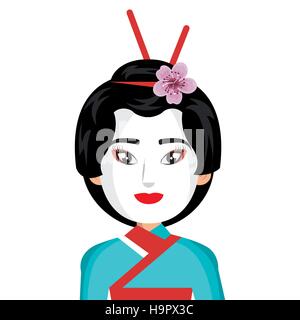 schöne Geisha Zeichen Symbol Vektor-Illustration-design Stock Vektor