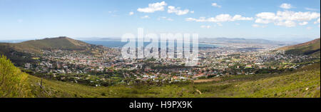 Panorama Blick auf Kapstadt vom Tafelberg Seilbahn, Cape Town South Africa Stockfoto