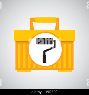 tragbares Instrument Box Paint Roller Vektor Illustration Eps 10 Stock Vektor