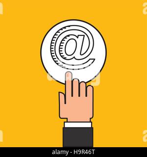 Hand Touch Laptop Web Mail Vektor Illustration Eps 10 Stock Vektor