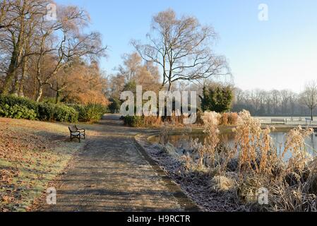 Maxwell Park, Glasgow, Schottland, Großbritannien. 25. November 2016. Eisige Temperaturen weiter mit Tagestemperaturen kämpfen, um über Null Grad steigen. Stockfoto