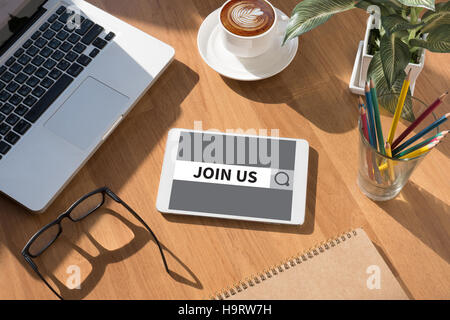 begleiten Sie uns Konzept Stockfoto