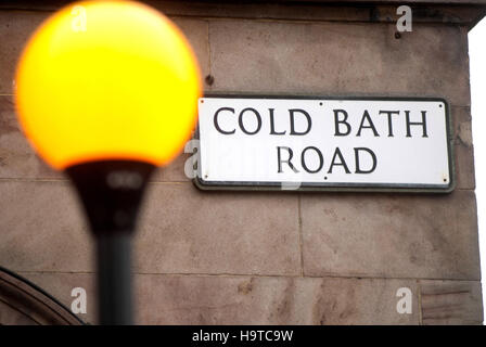 Kaltes Bad Lane Straßenschild, Harrogate Stockfoto