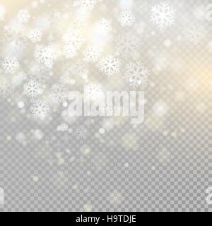 Bokeh hellgrau funkelt auf Transparenz Hintergrundelement glühende Partikel für Spezialeffekte. Vektor-illustration Stock Vektor