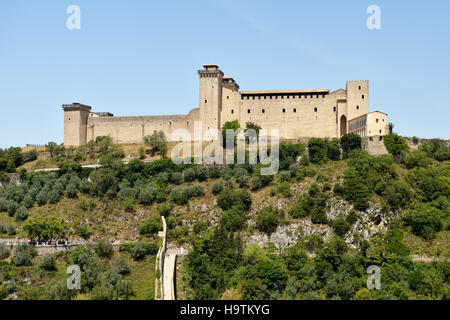 Die Festung Rocca Albornoziana, Spoleto, Umbria, Italien Stockfoto