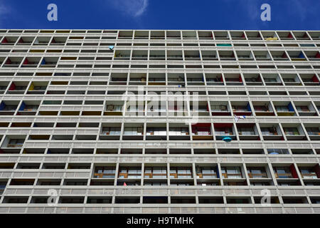 Fassade, Wohnmaschine, Unité d ' habitation de Briey, entworfen von Le Corbusier, moderne Wohnungsbau Stockfoto