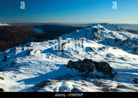 Loch Achray und Loch Venachar aus Ben Venue, Southern Highlands, Loch Lomond und Trossachs National Park, Stirlingshire Stockfoto