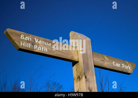 Ben Venue Zeichen, Southern Highlands, Loch Lomond und Trossachs National Park, Stirlingshire Stockfoto