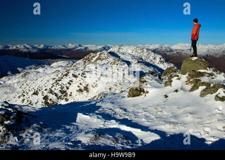 Die Arrochar Alpen von Ben Venue, Southern Highlands, Loch Lomond und Trossachs National Park, Stirlingshire Stockfoto