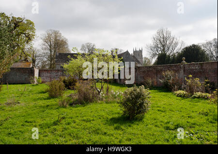 Dem alten Pächter Garten in einem neuen Gemüsegarten in Avebury Manor, Wiltshire umgewandelt werden. Stockfoto