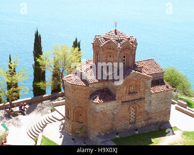 St. John bei Kaneo Kirche gegen See Ohrid, Mazedonien Stockfoto