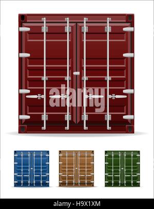 Fracht-Container-Vektor-Illustration isoliert auf weißem Hintergrund Stock Vektor