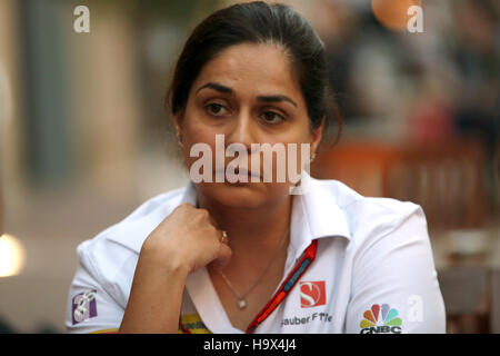 Monisha Kaltenborn Sauber Teamchef Vorschau tagsüber am Yas Marina Circuit in Abu Dhabi. Stockfoto