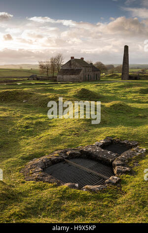 Elster mein einer alten verlassenen führen mein in der Peak-District-Derbyshire Stockfoto