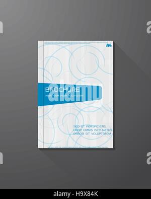 Abstraktes Vektor Broschüre Design-Vorlage. Azure Kreise Hintergrund. Stock Vektor