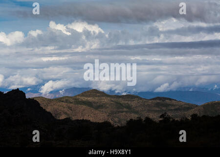 Bedrohliche Wolken schwebt über den Mazatzal Mountains. Mazatzal Wildnis, Arizona Stockfoto