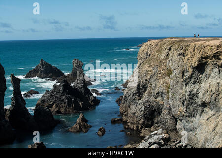 Fuß auf die natürliche Küste von Belle-Ile-de-Mer Stockfoto