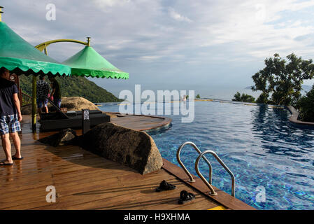 Pool des Vogelnest Resorts in der Nähe von Sanya, Insel Hainan, China Stockfoto