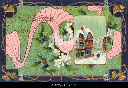 Jugendstil Postkarte Weihnachten. Stockfoto