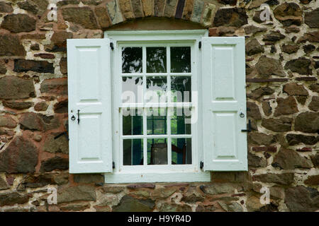 Thompson-Neely Haus Fenster, Washington Crossing Historic Park, Pennsylvania Stockfoto