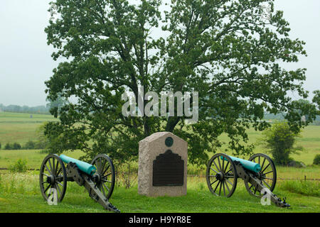 Batterie C 4. "US Artillery" Denkmal, Gettysburg National Military Park, Pennsylvania Stockfoto