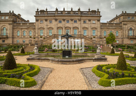 Harewood Haus Terrasse Garten, Haus der Familie Lacelles. Stockfoto