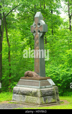 New York irische Brigade Infanterie-Denkmal, Gettysburg National Military Park, Pennsylvania Stockfoto